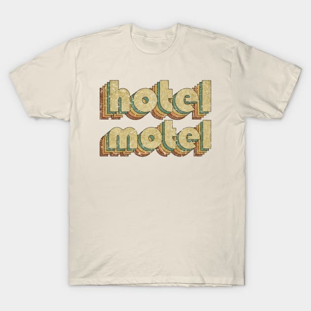 Hotel Motel // Vintage Rainbow Typography Style // 70s T-Shirt by JULIAN AKBAR PROJECT